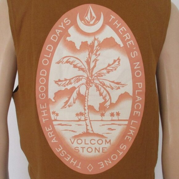 VOLCOM Crop Top Size Medium Sleeveless Graphic Muscle Tee - Picture 9 of 12